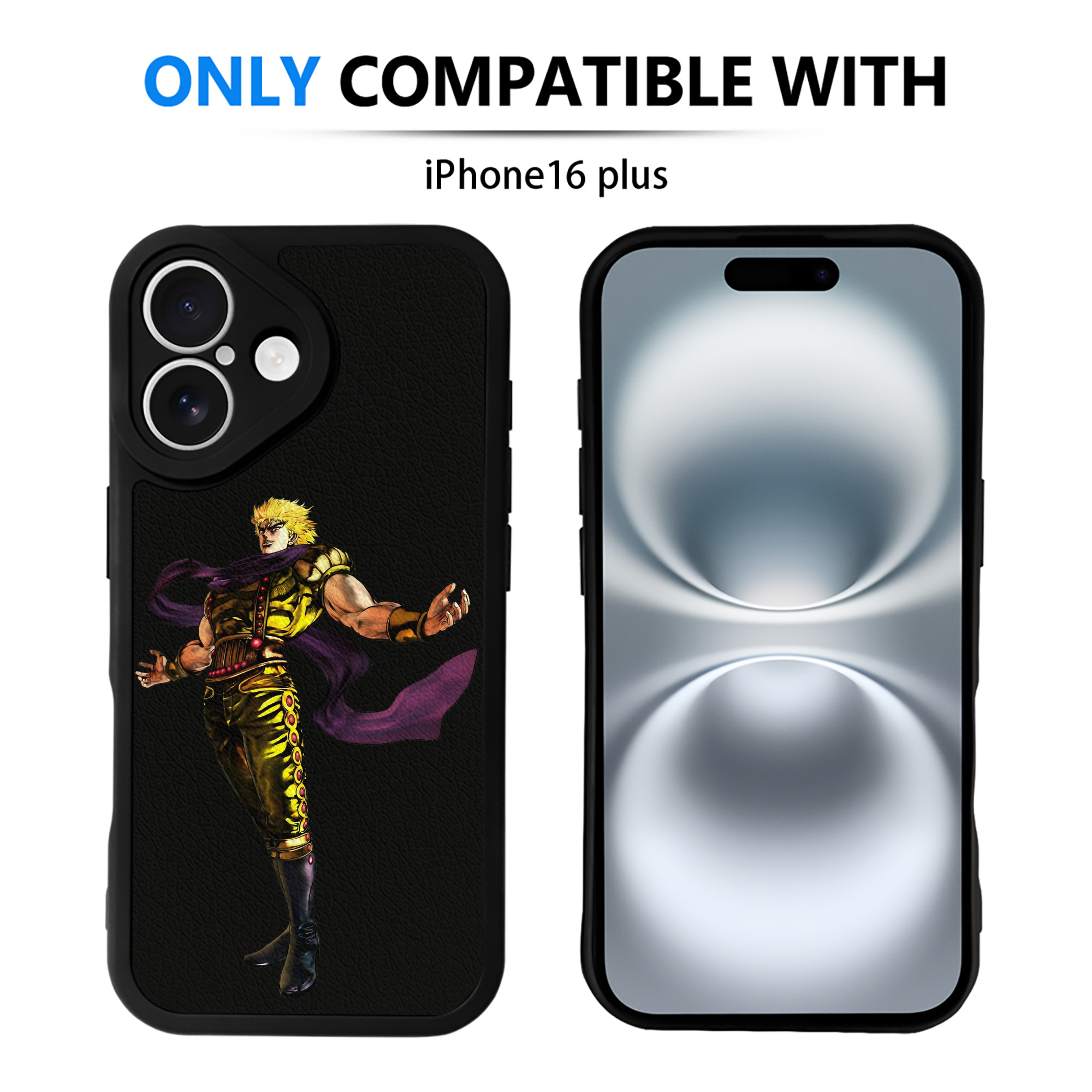 （画像用） ジョジョの奇妙な冒険 ディオ?ブランドー JoJo's Bizarre Adventure Dio Brando 【iPhone 16シリーズ対応】シリコンスマホケース（レザー調） 材質：シリコン